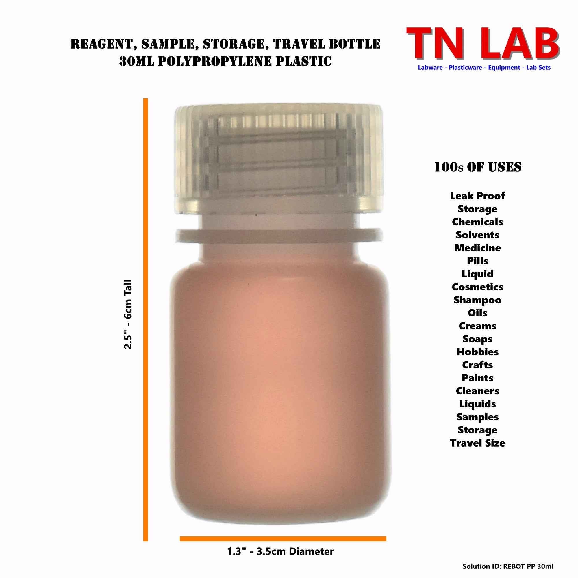 Reagent Wide - Mouth Sample Storage Bottle Polypropylene Plastic Family - TN LAB Supply