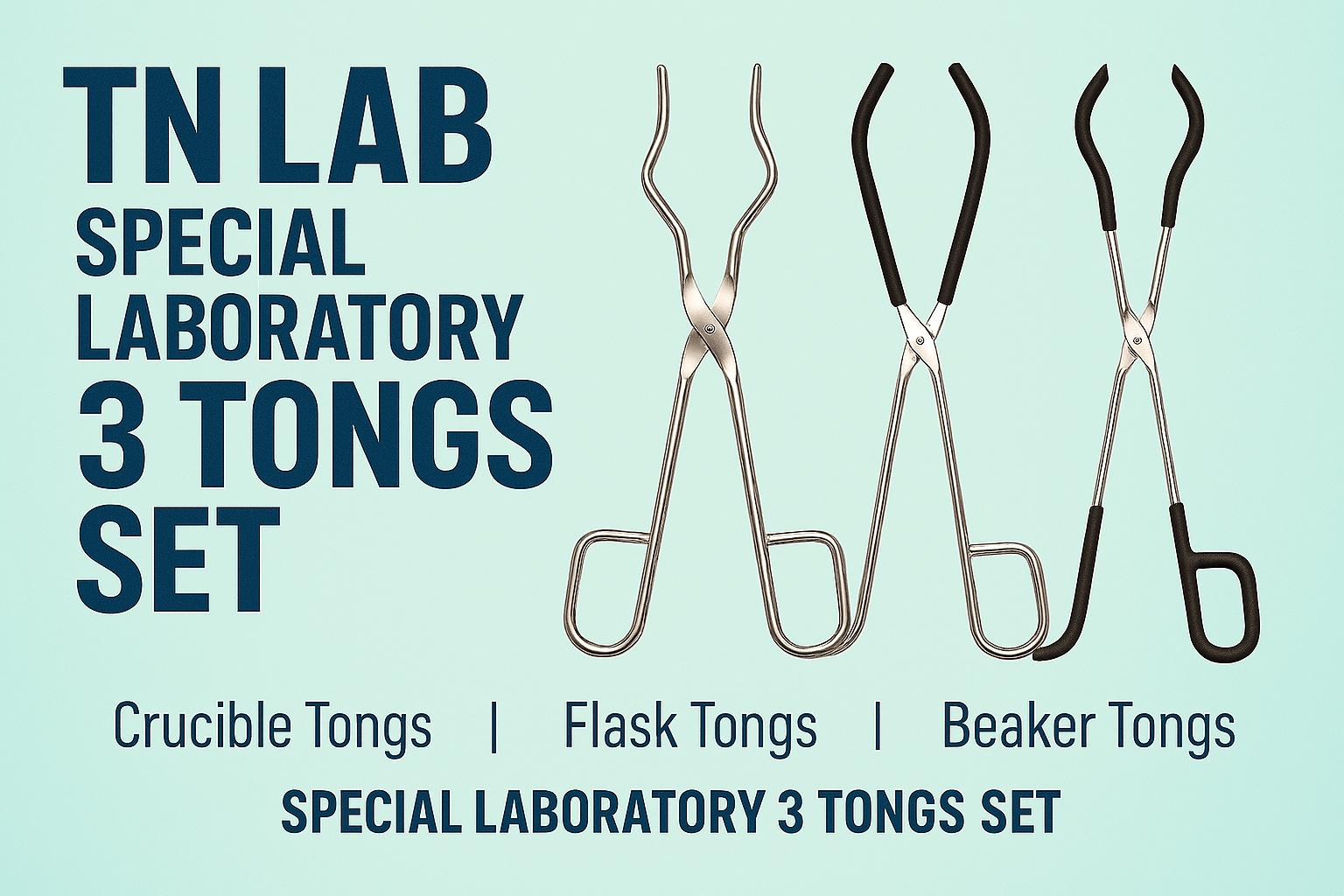 Special Laboratory 3 Tongs Set Crucible Beaker Flask Tongs - TN LAB Supply