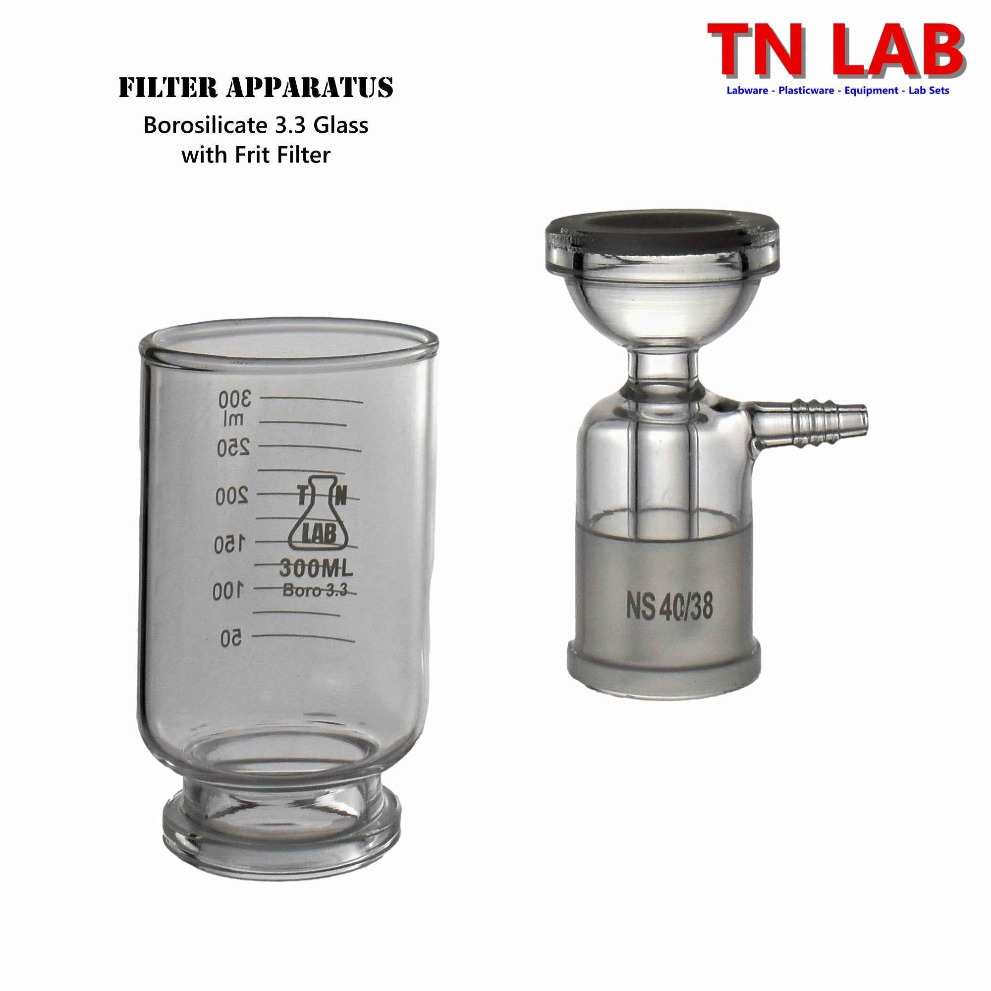 Vacuum Filtration Apparatus Kit Frit Filter Borosilicate Glass 1000ml 1L - TN LAB Supply