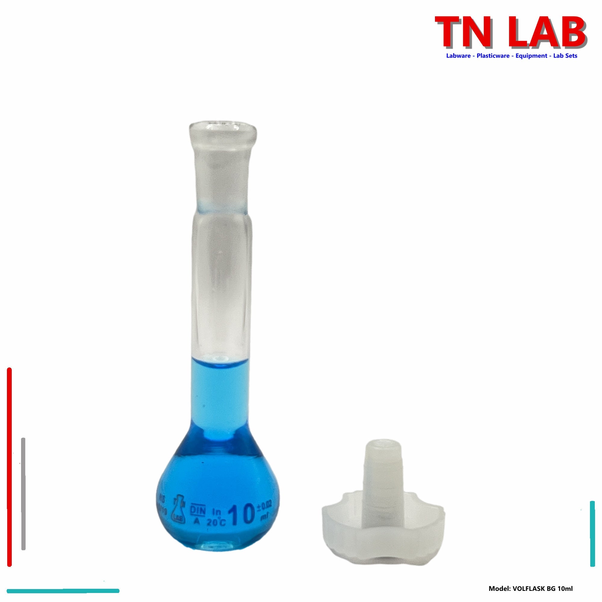Volumetric Flask 10ml Borosilicate Glass Class A Precision ISO 1042 - TN LAB Supply