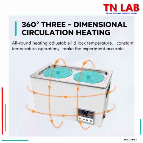Water Bath BHS - 2 Dual Hole Digital Control with 360 Degree Heating 2 - Holes - TN LAB Supply