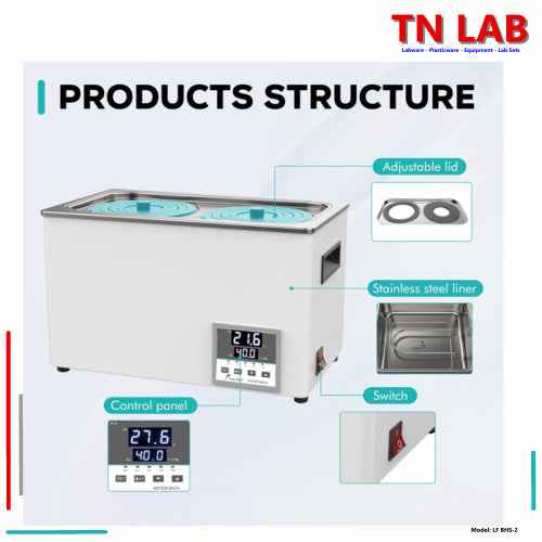 Water Bath BHS - 2 Dual Hole Digital Control with 360 Degree Heating 2 - Holes - TN LAB Supply
