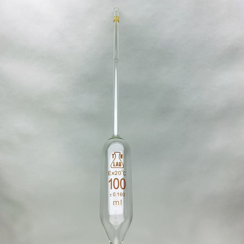Pipette Volumetric Bulb Form 100 ml Borosilicate Glass 100ml 0.16ml Accuracy Yellow 10-Pack