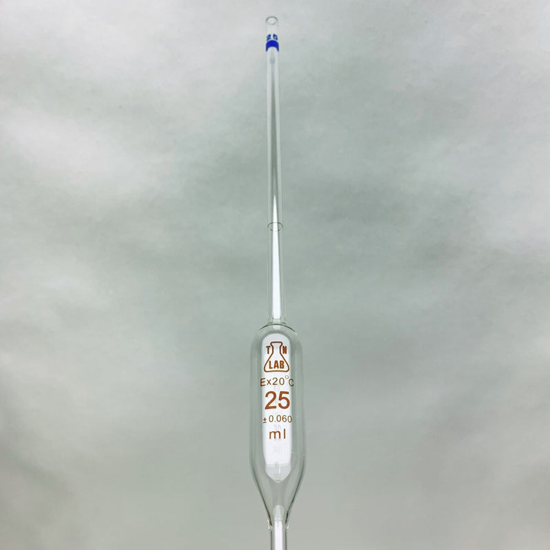 Pipette Volumetric Bulb Form 25 ml Borosilicate Glass 25ml 0.06ml Accuracy Blue 10-Pack