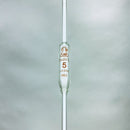 Pipette Volumetric Bulb Form 5 ml Borosilicate Glass 5ml 0.03ml Accuracy White 10-Pack