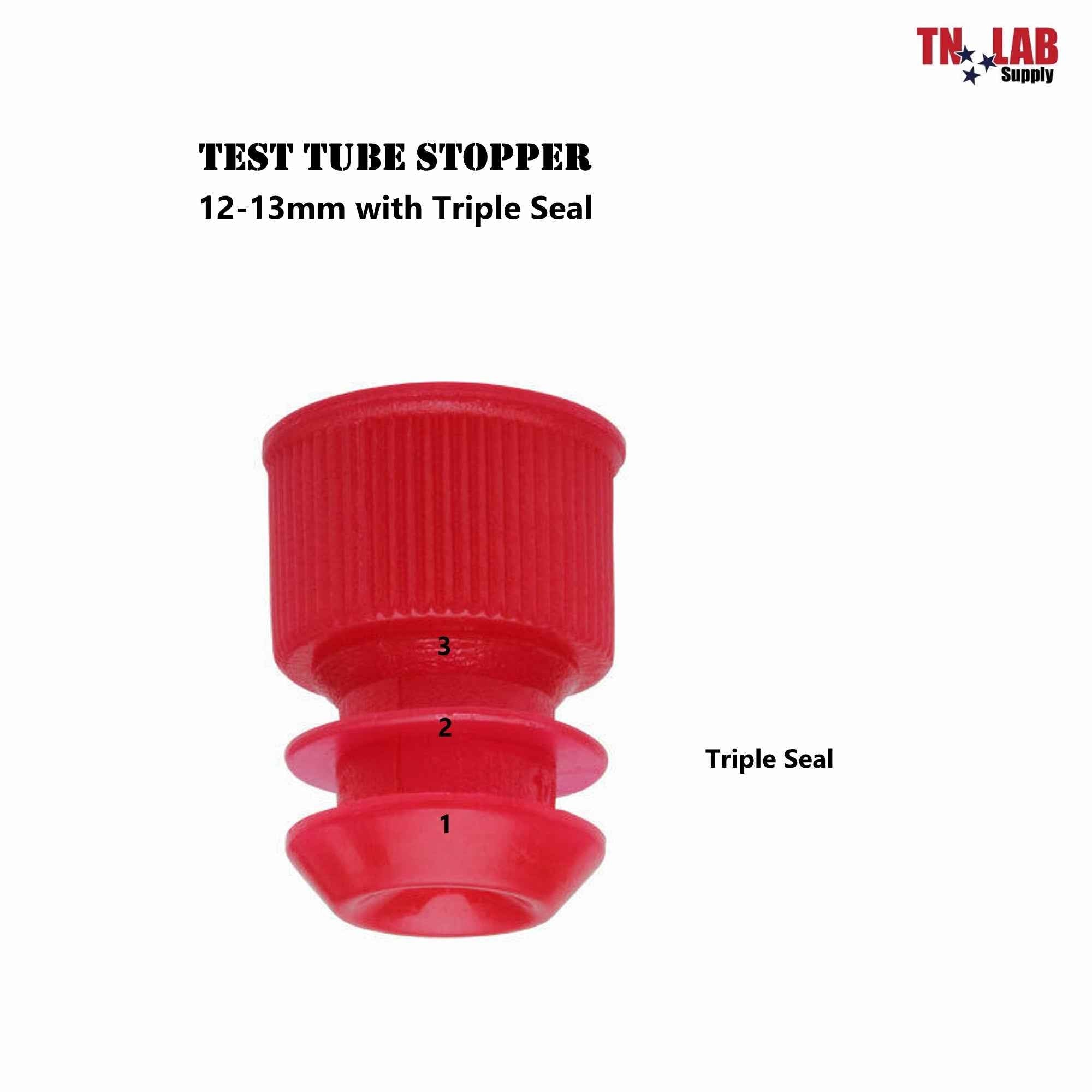 Centrifuge Polystyrene Cap Test Tube 12x100mm Red Triple - Seal Stopper - TN LAB Supply