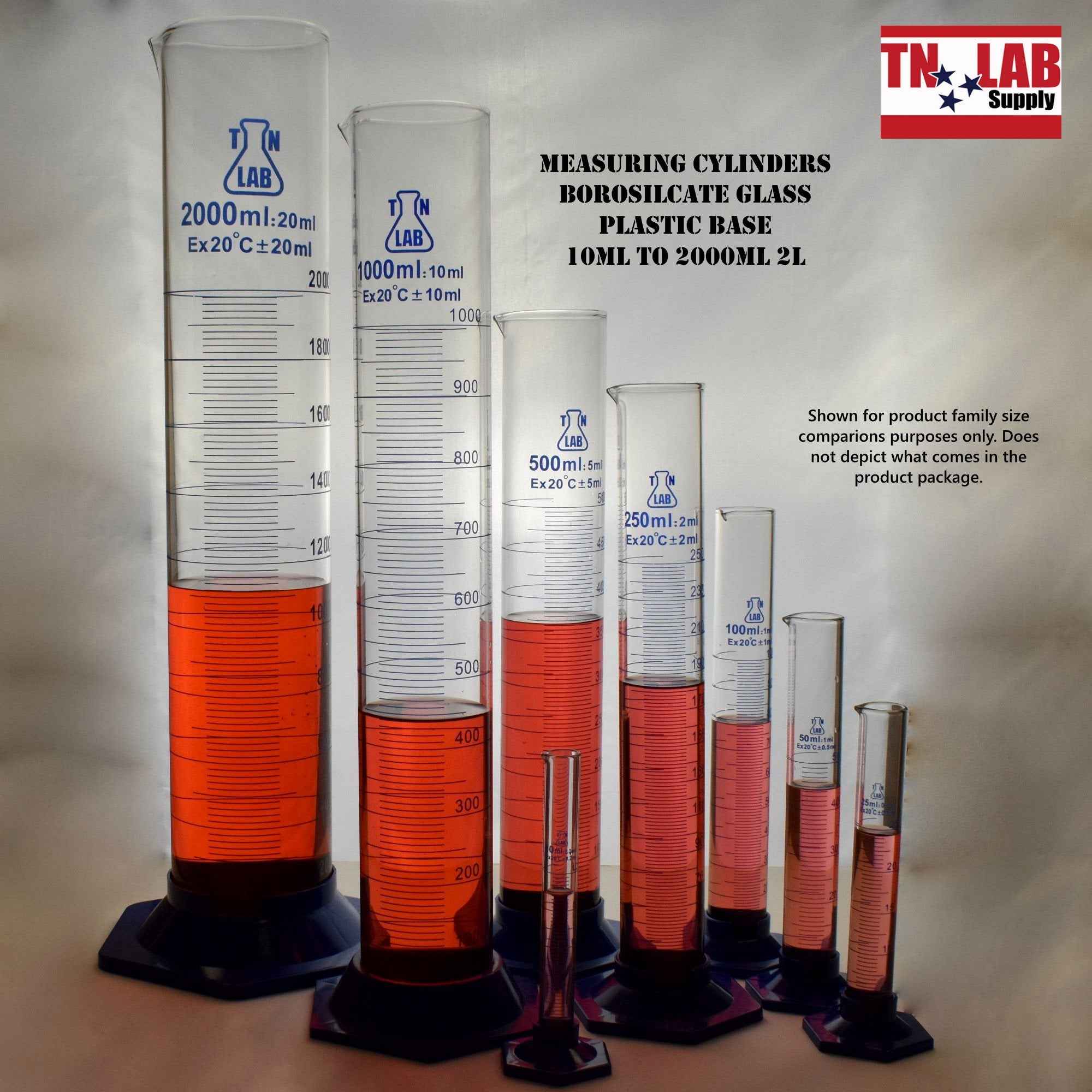 Measuring Cylinder 50ml Class A Borosilicate Glass with Plastic Base - TN LAB Supply